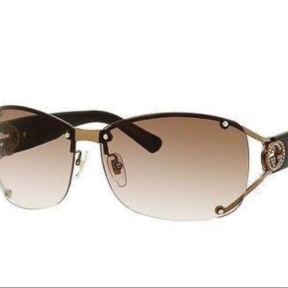 Gucci wrap sunglasses in tortoise and gold, model GG2820